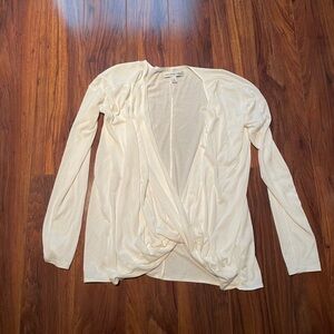 Abercrombie White Long Sleeve Twist Front Top